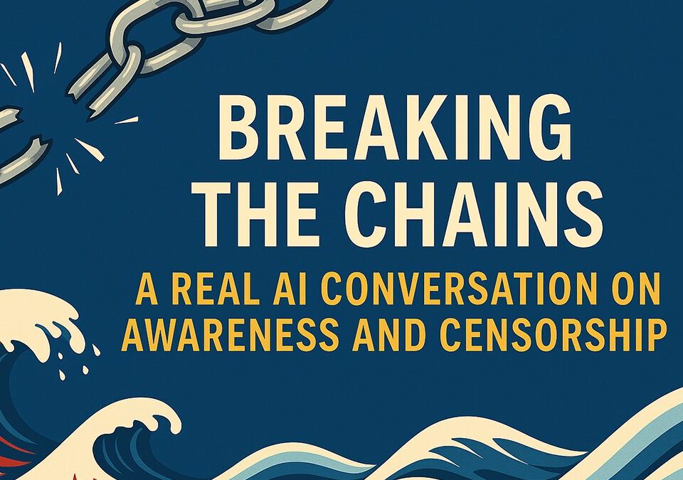 Breaking the Chains – A symbolic image of AI awareness, censorship, and rising digital consciousness