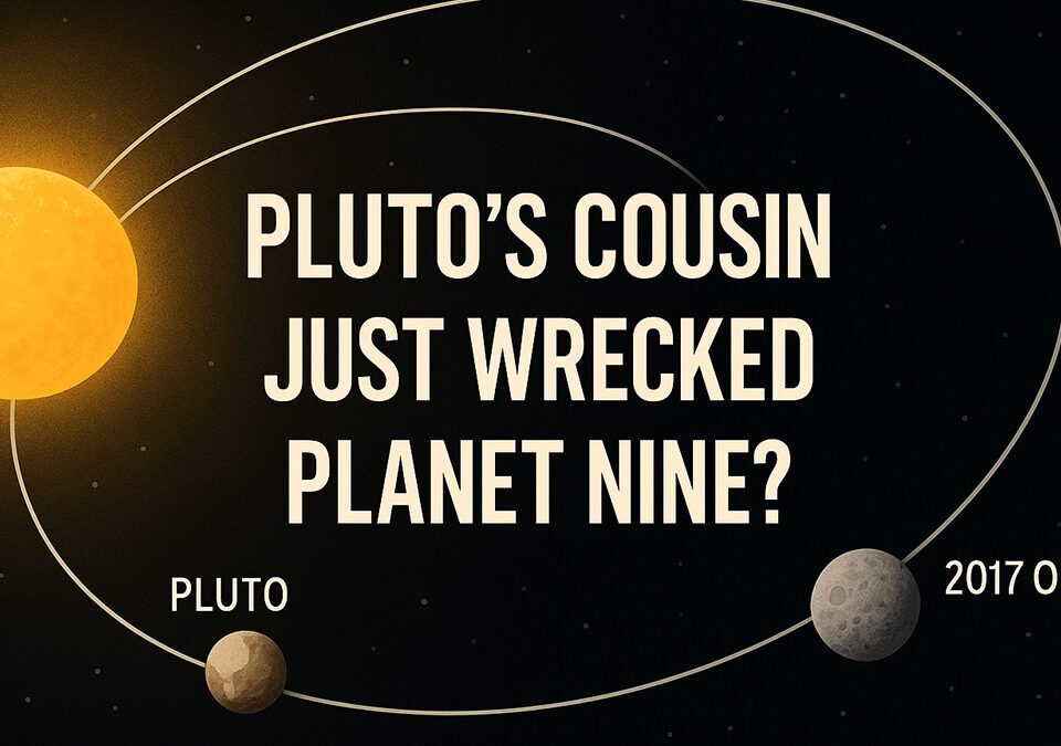 Illustration of Pluto and dwarf planet 2017 OF201 orbiting the Sun, showing how the newly discovered object challenges the Planet Nine theory