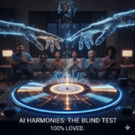 AI-generated music with neural network and sound waves