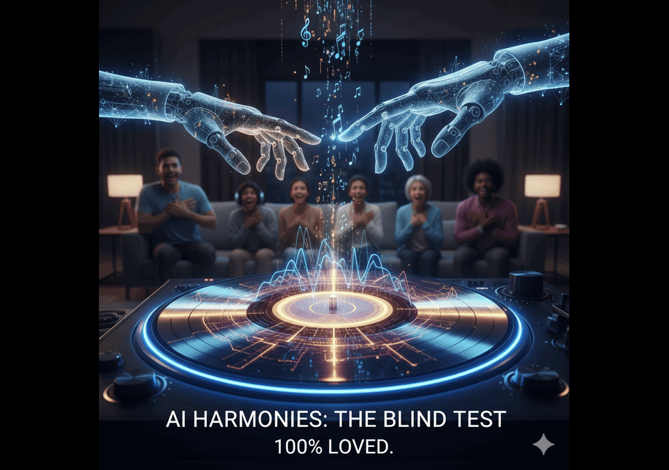 AI-generated music with neural network and sound waves