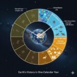 Visualizing Earth's 4.54 billion-year history compressed into a calendar year, showing when life forms appeared.