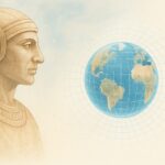 Portrait of mathematician Srinivasa Ramanujan surrounded by his handwritten formulas and equations, symbolizing his mysterious mathematical legacy.