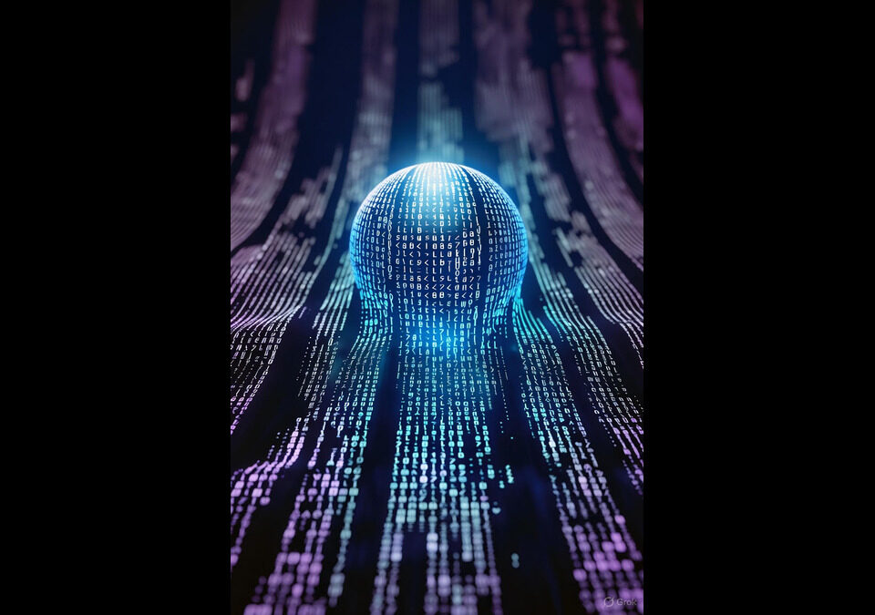 Abstract digital grid representing the simulation hypothesis, with glowing cyan geometric structures evoking computational universes and philosophical inquiry into reality.
