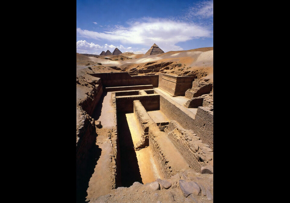 Conceptual rendering of the Hawara labyrinth buried under ancient Egyptian pyramids, as explored by Ben van Kerkwyk in ancient Egypt mysteries