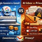 Google Gemini AI in Gmail contrasted with privacy concerns and opt-out data control