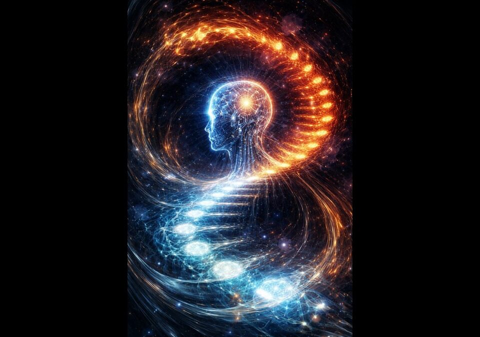 Entropy and AI focus shown as a cosmic artificial intelligence mind in Lava-Void Cosmology