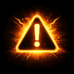 Glowing danger warning symbol representing hidden risks of advanced AI systems